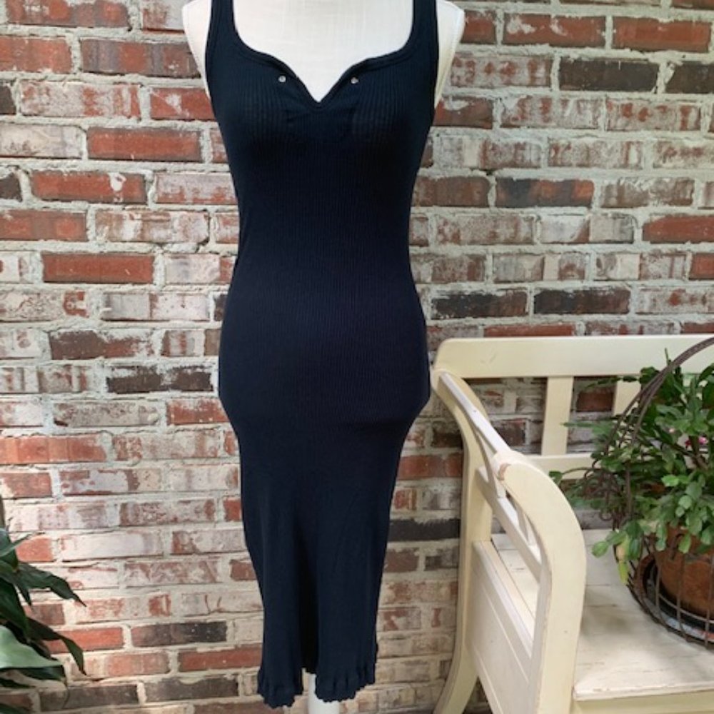 MOSCHINO black ribbed bodycon dress US size 6